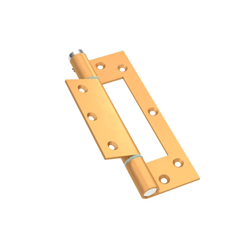 Hardwarexchange Charnière simple action à ressort, 150X40 mm, en aluminium anodisée or posée totalement en applique