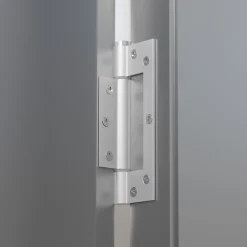 Hardwarexchange Ferme-Porte-Charnière simple action à ressort, 150X40 mm, en aluminium anodisée argent posée totalement en applique, a lame centrée.