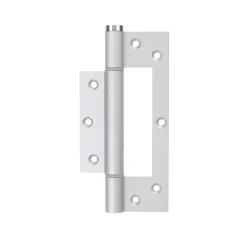 Hardwarexchange Charnière simple action à ressort, 150X30 mm, aluminium anodisée argent posée totalement en applique, a lame centrée.