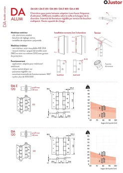 Hardwarexchange Charnière va et vient à ressort, 120X40 mm, en aluminium anodisée or, pour porte de 40 mm.