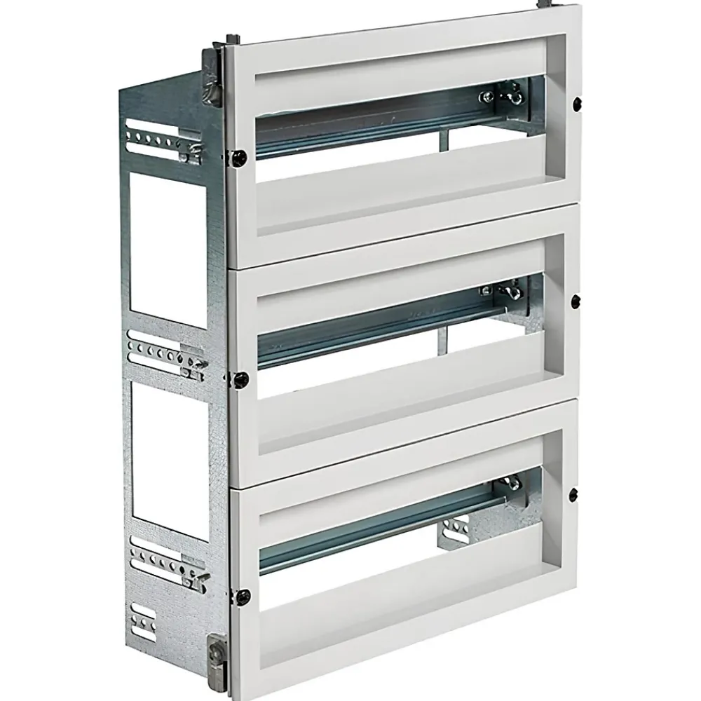 Ide Porte Et Cache Tableau Électrique-Chassis Modulaire 3 Rangées De 23 Modules Pour Armoire Polyester Pol6050 Profondeur 230mm