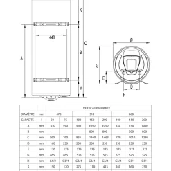 Ariston Chauffe-eau - - Sageo Xpert - Vertical - Stéatite - 100L - 1200W