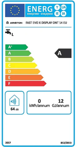Ariston Chauffe-Eau Gaz|Chauffe-Eau Ariston-Chauffe-eau gaz instantané Fast Evo X 14 - gaz naturel