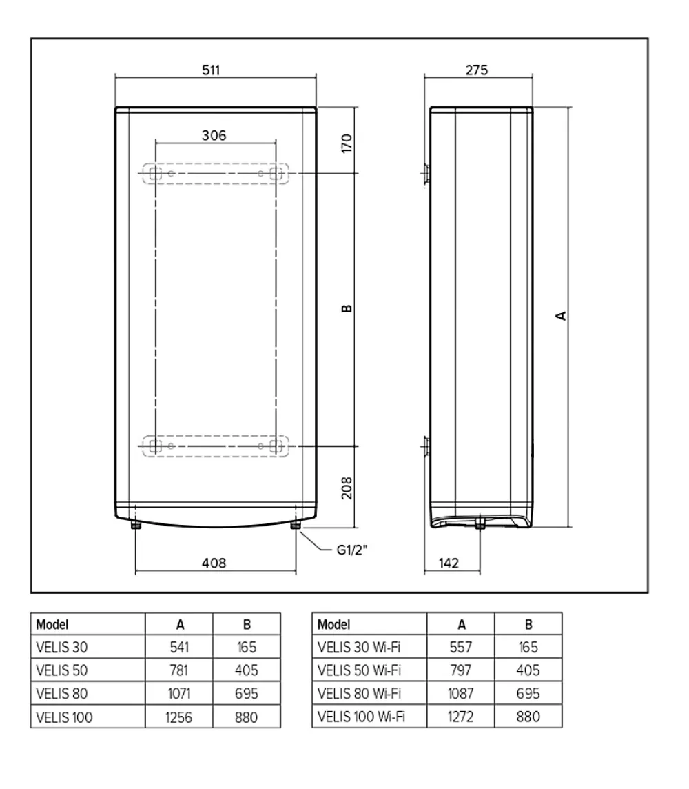 Ariston Chauffe-eau électrique Velis Tech blanc L