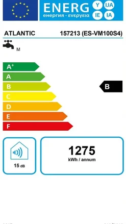 Atlantic Ecs Rad Chauffe-eau électrique carré vertical mural connecté LINEO - Capacité: 100L