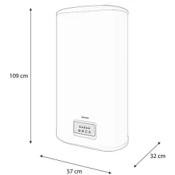 Carrera Chauffe-eau électrique plat alu brossé L
