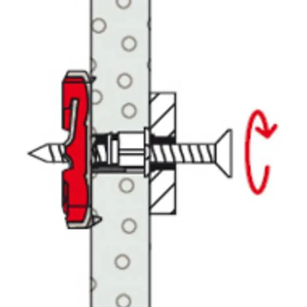 O91 Cheville À Bascule-Cheville à bascule Fischer DUOTEC 10 mm x 47 mm, 25 pièces, nylon avec vis tête cylindrique