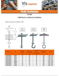 Fischer Cheville à bascule M6X100 Acier zingué KDH6 - 10 pièces