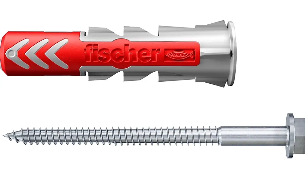 Fischer Cheville bi-matière avec vis DuoPower pour matériaux de construction 10x50 mm, 25 pièces