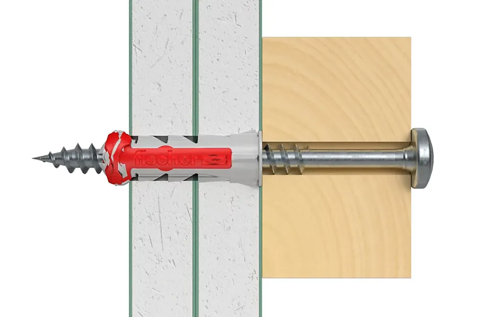 Fischer Cheville bi-matière avec vis DuoPower pour matériaux de construction 10x50 mm, 25 pièces