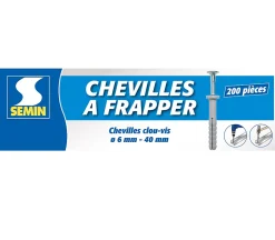 Semin Cheville Clous Vis à Frapper , 6 x 40 mm, Boite de 200