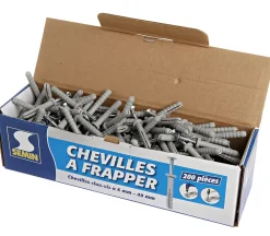 Semin Cheville À Frapper-Cheville Clous Vis à Frapper , 6 x 40 mm, Boite de 200 (lot de 3)