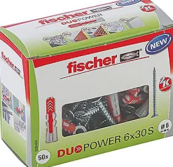 Fischer Kit De Chevilles-Cheville Duopower + vis big pack 6X30, 50 pièces