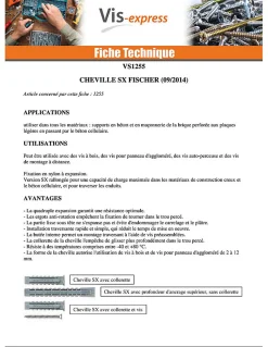 Fischer Kit De Chevilles-Cheville Nylon à collerette SX 6X50 - 100 pièces