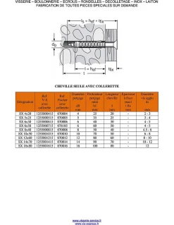 Fischer Kit De Chevilles-Cheville Nylon à collerette SX 6X50 - 100 pièces