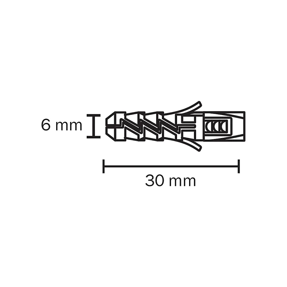 Diall Cheville pour murs pleins vendue par 30 en nylon Ø.6 x L.30 mm