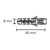 Diall Cheville pour murs pleins vendue par 20 en nylon Ø.8 x L.40 mm