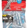 Scell-It 12 chevilles corps creux acier zingué Spyder M4 13mm + vis tête fraisée blanches