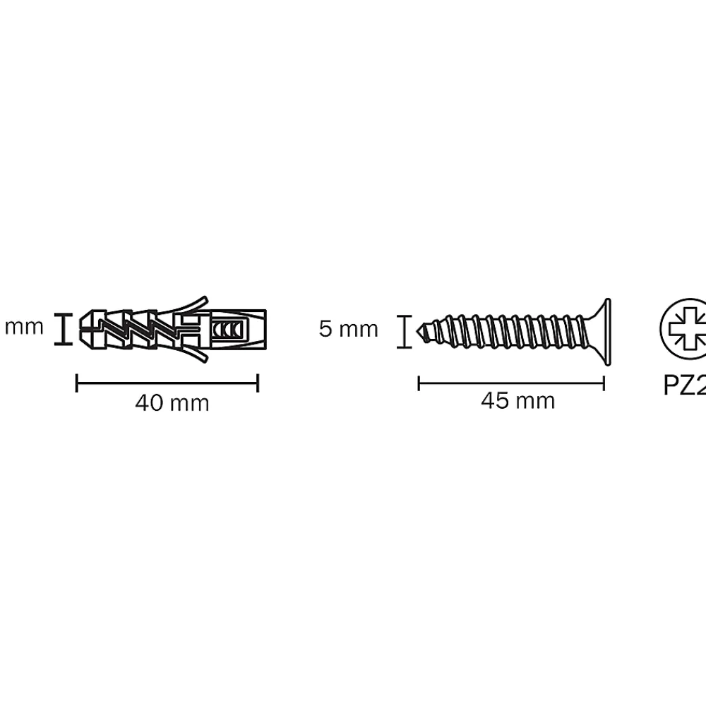 Diall Cheville Universelle-10 chevilles nylon CL PZ Ø8x40mm