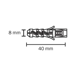 Diall 100 chevilles nylon CL Ø8x40mm