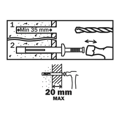 Diall Cheville À Frapper-8 chevilles à frapper métal PZ Ø6x50mm