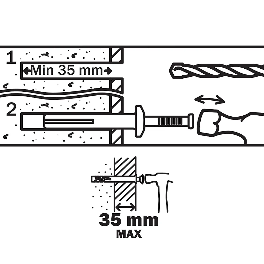 Diall 6 chevilles à frapper métal PZ Ø6x65mm