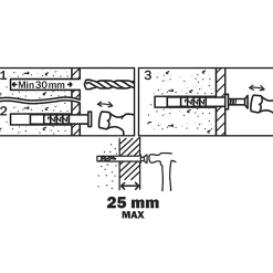 Diall Cheville À Frapper-100 chevilles à frapper nylon MSH PZ Ø5x50mm