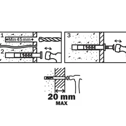 Diall 10 chevilles à frapper nylon MSH PZ Ø8x60mm
