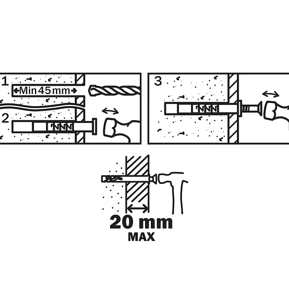 Diall 10 chevilles à frapper nylon MSH PZ Ø8x60mm