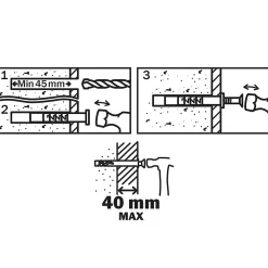 Diall 10 chevilles à frapper nylon CS PZ Ø8x80mm