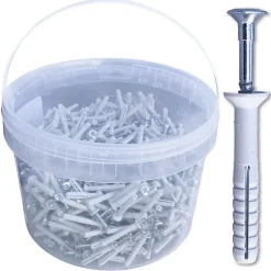 D-Work Cheville À Frapper-600 Chevilles à Frapper NHS D. 5 x Lt. 35 mm avec Vis Tête Fraisée (en seau) -