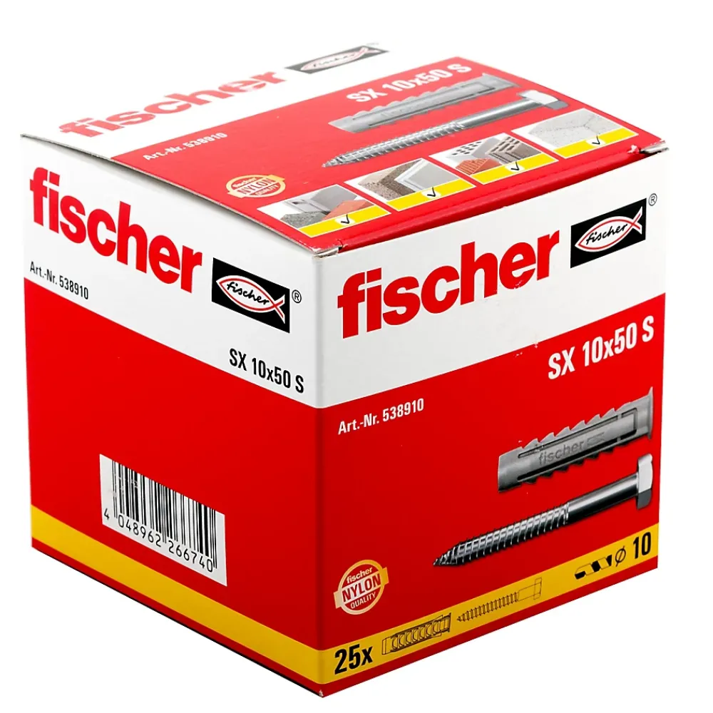 Fischer Cheville Universelle-25 chevilles pour murs pleins Ø10x50mm