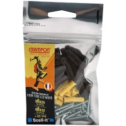 Crampon 20 chevilles universelles Ø6 mm / Ø8 mm avec vis