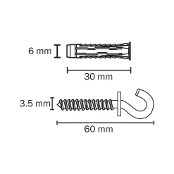 Diall Cheville Universelle-4 chevilles universelles nylon CL HS Ø6x30mm