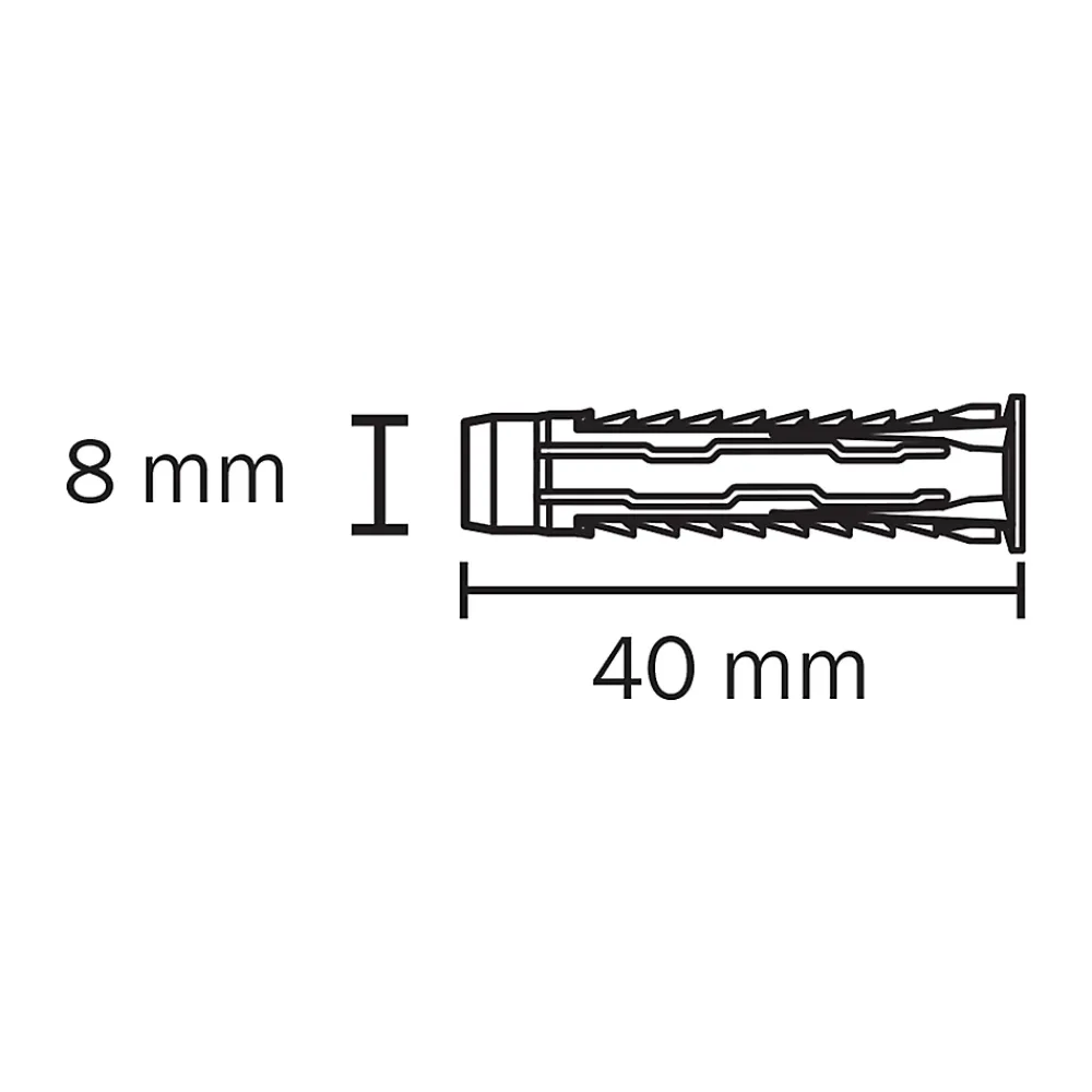 Diall 150 chevilles universelles nylon CL Ø8x40mm