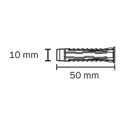 Diall 50 chevilles universelles nylon CL Ø10x50mm