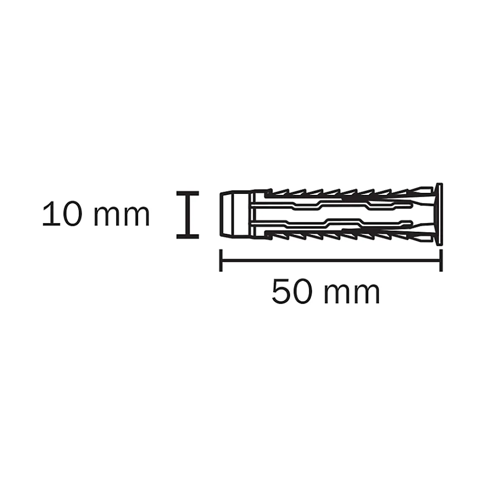 Diall 100 chevilles universelles nylon CL Ø10x50mm