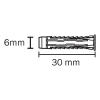 Diall 200 chevilles universelles nylon CL Ø6x30mm