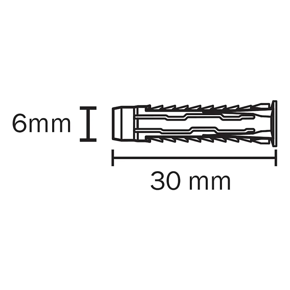 Diall 200 chevilles universelles nylon CL Ø6x30mm