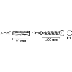 Diall Cheville Universelle-20 chevilles universelles nylon HX Ø14x75mm
