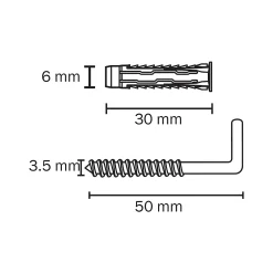 Diall Cheville Universelle-4 chevilles universelles nylon CL HL Ø6x30mm