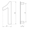Thirard Chiffre 1 à visser, inox, H.100mm -