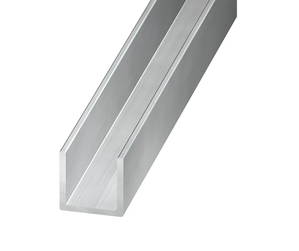 CQFD Profilé-Cimaise aluminium brut 10 x 20 x 10 mm int 7 mm Ep. 1,5 mm, 2 m