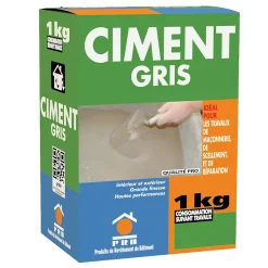 Prb Ciment Gris Polyvalent 1kg - Finesse et Séchage Rapide - Maçonnerie, Réparation, Scellement et Jointoiement Intérieur/Extérieur
