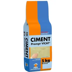 Prb Ciment Prompt Naturel Vicat 5kg - Prise Ultra-Rapide, Haute Résistance Initiale - Idéal pour Réparations Express, Maçonnerie,