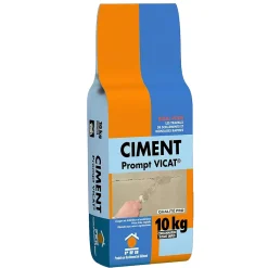 Prb Ciment Prompt Naturel Vicat 10kg - Prise Ultra-Rapide, Haute Résistance Initiale - Idéal pour Réparations Express, Maçonnerie,