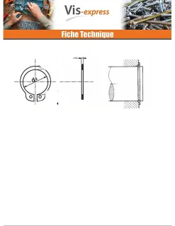 Vis Express Circlip Extèrieur Inox Sur arbre Diamètre 48 - 30 pièces
