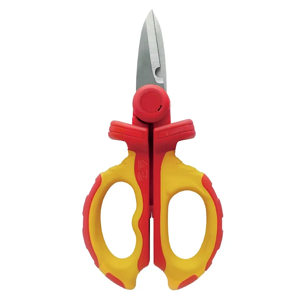 Velamp Testeur De Tension-Ciseaux d'électricien isolés, 1000V. rouge et jaune