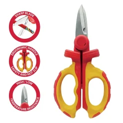 Velamp Testeur De Tension-Ciseaux d'électricien isolés, 1000V. rouge et jaune