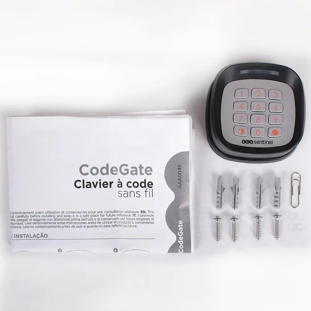 SCS Sentinel Motorisation De Portail-Clavier à code sans fil pour portail Codegate noir